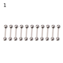 10PCS Stainless steel Ball Tongue Navel Nipple Barbell Rings Bars Body Piercing Sexy SM6