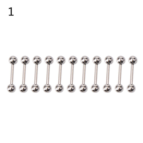 10PCS Stainless steel Ball Tongue Navel Nipple Barbell Rings Bars Body Piercing Sexy SM6