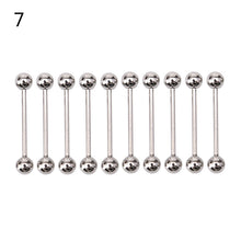 10PCS Stainless steel Ball Tongue Navel Nipple Barbell Rings Bars Body Piercing Sexy SM6