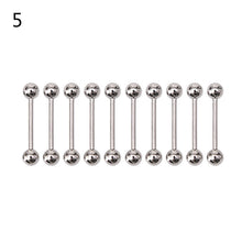10PCS Stainless steel Ball Tongue Navel Nipple Barbell Rings Bars Body Piercing Sexy SM6