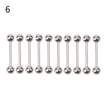 10PCS Stainless steel Ball Tongue Navel Nipple Barbell Rings Bars Body Piercing Sexy SM6