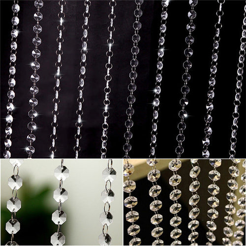 10pcss 1M/33 Foot Wedding DIY Decor Acrylic Crystal Beads Curtain Strand Garland PY6 SM6