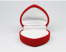 10Pcs Romantic Elegant Simplicity Durable Lid Open Red Heart Shape Ring Boxes Velvet   Flock Gift Boxes Jewelry Supplies SM6