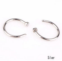 10pcs 5 Colors Nose Hoop Nose Rings Stainless Steel Body Piercing Jewelry Body Jewelry Drop Shipping SM6