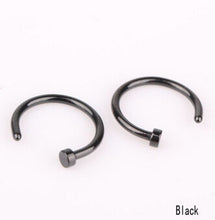 10pcs 5 Colors Nose Hoop Nose Rings Stainless Steel Body Piercing Jewelry Body Jewelry Drop Shipping SM6