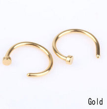 10pcs 5 Colors Nose Hoop Nose Rings Stainless Steel Body Piercing Jewelry Body Jewelry Drop Shipping SM6