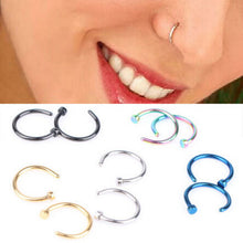 10pcs 5 Colors Nose Hoop Nose Rings Stainless Steel Body Piercing Jewelry Body Jewelry Drop Shipping SM6