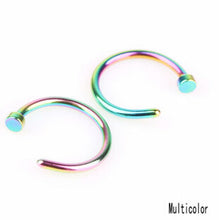 10pcs 5 Colors Nose Hoop Nose Rings Stainless Steel Body Piercing Jewelry Body Jewelry Drop Shipping SM6