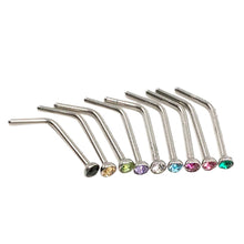 10Pcs Rhinestone Stainless Steel Screw Nose Hoop Ring Stud Body Piercing Pretty SM6