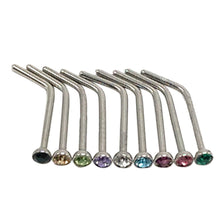 10Pcs Rhinestone Stainless Steel Screw Nose Hoop Ring Stud Body Piercing Pretty SM6