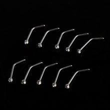 10Pcs Rhinestone Stainless Steel Screw Nose Hoop Ring Stud Body Piercing Pretty SM6