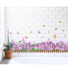 113*36cm Fantastic flowers butterfly baseboard wall decals home decorative stickers wedding party living bedroom mural art 050. SM6