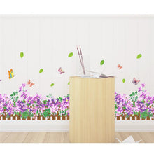 113*36cm Fantastic flowers butterfly baseboard wall decals home decorative stickers wedding party living bedroom mural art 050. SM6