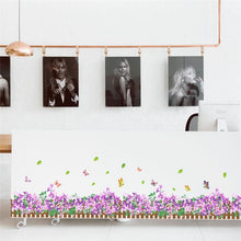 113*36cm Fantastic flowers butterfly baseboard wall decals home decorative stickers wedding party living bedroom mural art 050. SM6