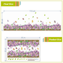 113*36cm Fantastic flowers butterfly baseboard wall decals home decorative stickers wedding party living bedroom mural art 050. SM6