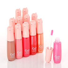 12 Colors Women's Charm Make Up Lip Gloss Cartoon Cat Lid Liquid Lip Tint Cosmetics SM6