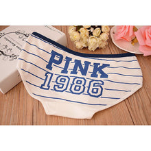 12 Style Sexy Underwear Women Panties Cotton Stripe Mid Rise Panties Cute Letter Pink Print Girl Casual Underwear PY3 SM6