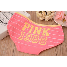 12 Style Sexy Underwear Women Panties Cotton Stripe Mid Rise Panties Cute Letter Pink Print Girl Casual Underwear PY3 SM6