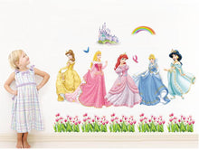 140x100cm (55"x340") ABC1018 Princess Wall Stickers for Kids Rooms Home Decoration DIY Adesivo de Parede Bedroom Bathroom Mural SM6