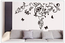 145*92CM Classical black flower vine home decoration wall decal ZY9106 decorative adesivo de parede removable pvc wall sticker SM6