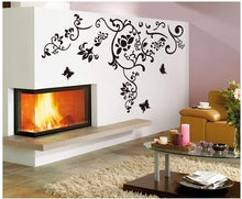 145*92CM Classical black flower vine home decoration wall decal ZY9106 decorative adesivo de parede removable pvc wall sticker SM6