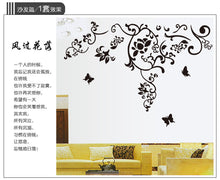 145*92CM Classical black flower vine home decoration wall decal ZY9106 decorative adesivo de parede removable pvc wall sticker SM6