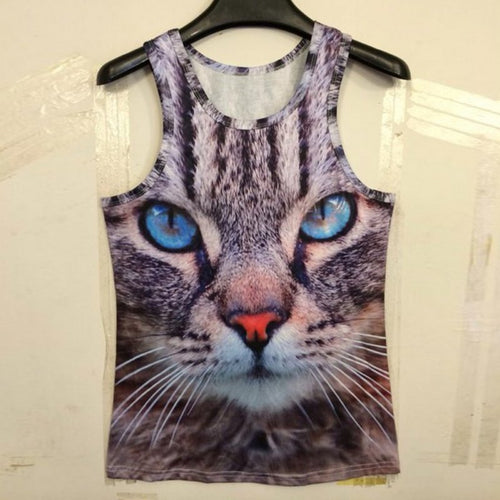 15 Styles New Men 3D Animals Pharaoh Print T-shirt Tee Blouse Tops Leasure Waistcoat Vest Size M L XLSM6