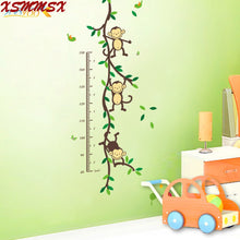 150cm Cartoon tree Monky children baby height growth chart measure wall stickers for kids room nursery decal birthday gift SM6