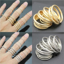 16pc Stylish Punk Stackable Plain B  Above Knuckle Midi Finger Ring  SM6