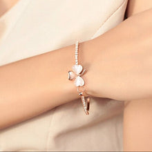 18k Yellow Gold Filled Clear Austrian Crystal Bracelet Bangle Jewelry Flower Women Jewelry SM6