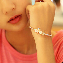 18k Yellow Gold Filled Clear Austrian Crystal Bracelet Bangle Jewelry Flower Women Jewelry SM6