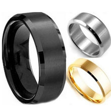 8MM Trendy Titanium Steel B  Brushed Wedding B s Stainless Steel Solid Ring Men Gold Silver Black Classic Ring SM6