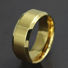 8MM Trendy Titanium Steel B  Brushed Wedding B s Stainless Steel Solid Ring Men Gold Silver Black Classic Ring SM6