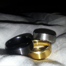 8MM Trendy Titanium Steel B  Brushed Wedding B s Stainless Steel Solid Ring Men Gold Silver Black Classic Ring SM6