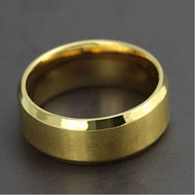 8MM Trendy Titanium Steel B  Brushed Wedding B s Stainless Steel Solid Ring Men Gold Silver Black Classic Ring SM6