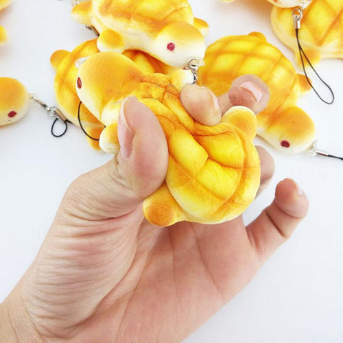 Charms Kawaii Bread Scented Key Chain Cute PU Tortoise Squishy Tortoise Squishy Bag Cell Phone Straps 7*6 5CM SM6