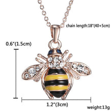 Cute Solid Little Bee Pendant Animal Necklace for Women 18K Rose Gold Plated Jewelry SM6