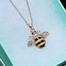 Cute Solid Little Bee Pendant Animal Necklace for Women 18K Rose Gold Plated Jewelry SM6