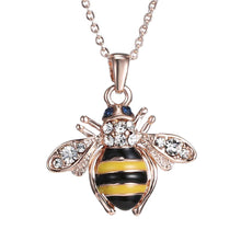 Cute Solid Little Bee Pendant Animal Necklace for Women 18K Rose Gold Plated Jewelry SM6