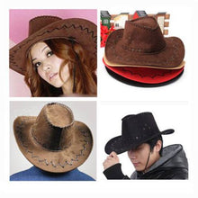 Cowboy Hat Suede Look Wild West Fancy Dress Men Ladies Cowgirl Hat SM6