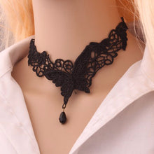 Black Lace   Beads Short Choker Victorian Steampunk Style Gothic Collar Lace Necklace For Wedding Party SM6