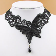 Black Lace   Beads Short Choker Victorian Steampunk Style Gothic Collar Lace Necklace For Wedding Party SM6