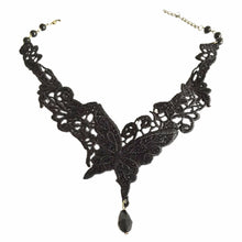 Black Lace   Beads Short Choker Victorian Steampunk Style Gothic Collar Lace Necklace For Wedding Party SM6