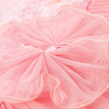 Kids Baby Girls Lace Dress Long Sleeve Princess Party Dresses Pearl Necklace 2-6 YSM6