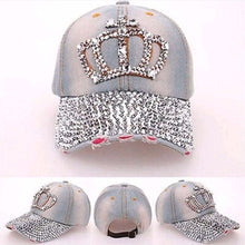 Women Hip Hop Caps Casual Rhinestone Stud Bling Crown Baseball Cap Hat Gifts SM6