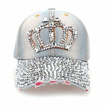 Women Hip Hop Caps Casual Rhinestone Stud Bling Crown Baseball Cap Hat Gifts SM6