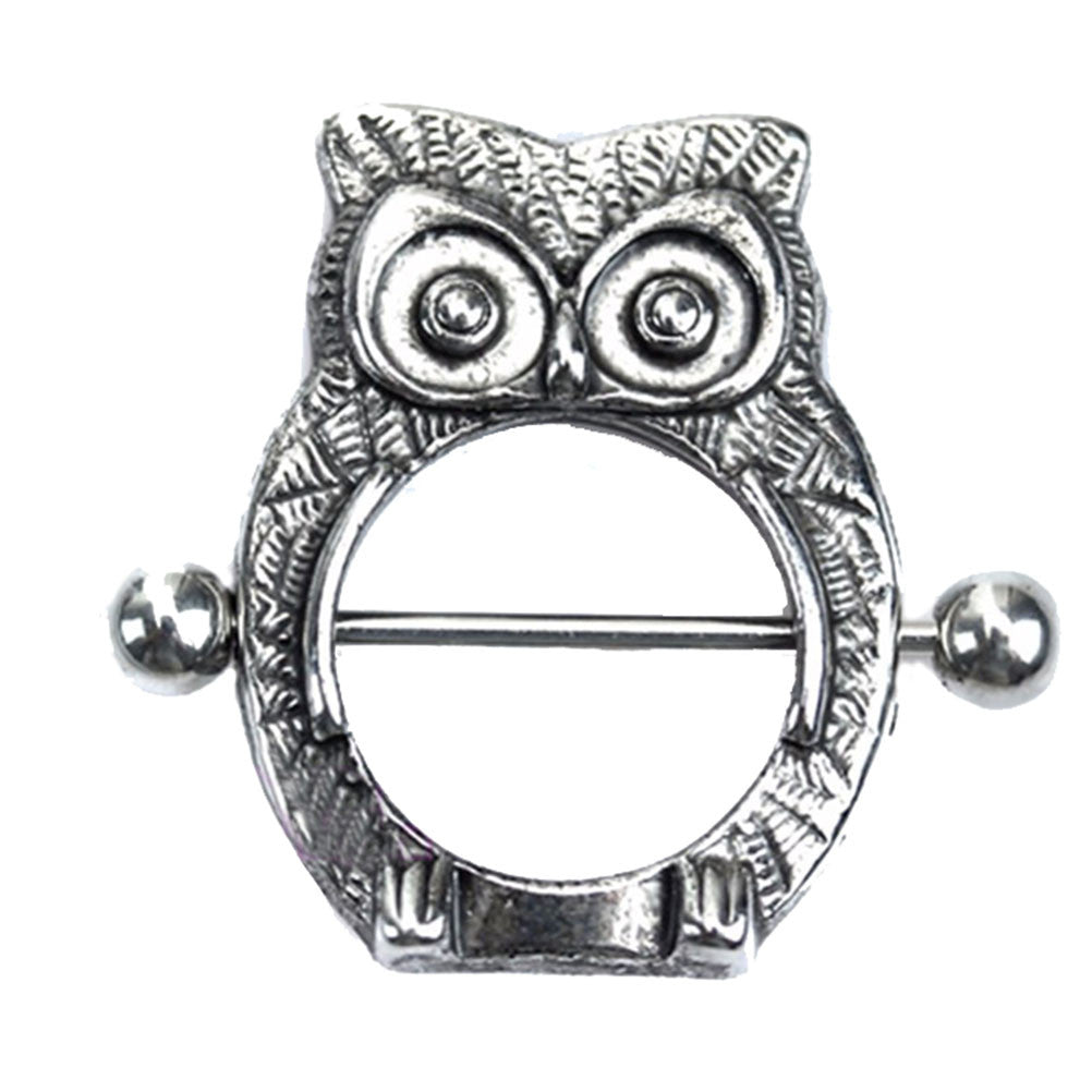 Owl Nipple Shield Bar Ring Body Jewellery Nipple Piercing SM6