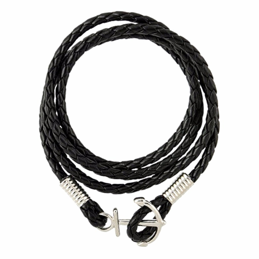 PU Leather Men Bracelet Jewelry Man Anchor Bracelet Wristb  Charm Braclet For Male Accessories H  Cuff SM6