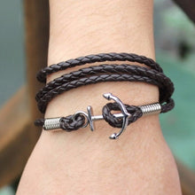 PU Leather Men Bracelet Jewelry Man Anchor Bracelet Wristb  Charm Braclet For Male Accessories H  Cuff SM6