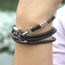 PU Leather Men Bracelet Jewelry Man Anchor Bracelet Wristb  Charm Braclet For Male Accessories H  Cuff SM6